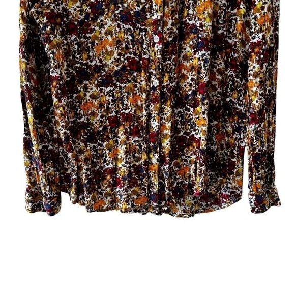 Kut From The Kloth Floral Blouse Button Front Long Sleeves SZ M #2399 - Picture 3 of 13